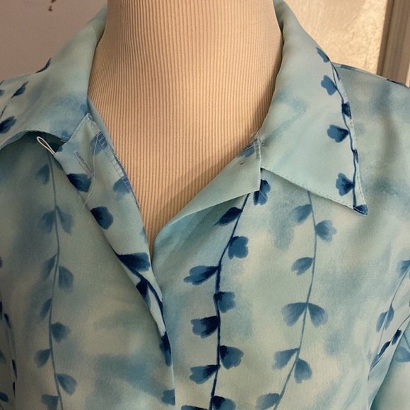 Vintage Fitting Image Floral top size 18/20 shoulder pads & cloth covered button - Picture 3 of 10